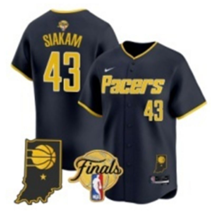 Men 2025 Indiana Pacers 43 Siakam Blue Nike Joint Name NBA Jersey style 26